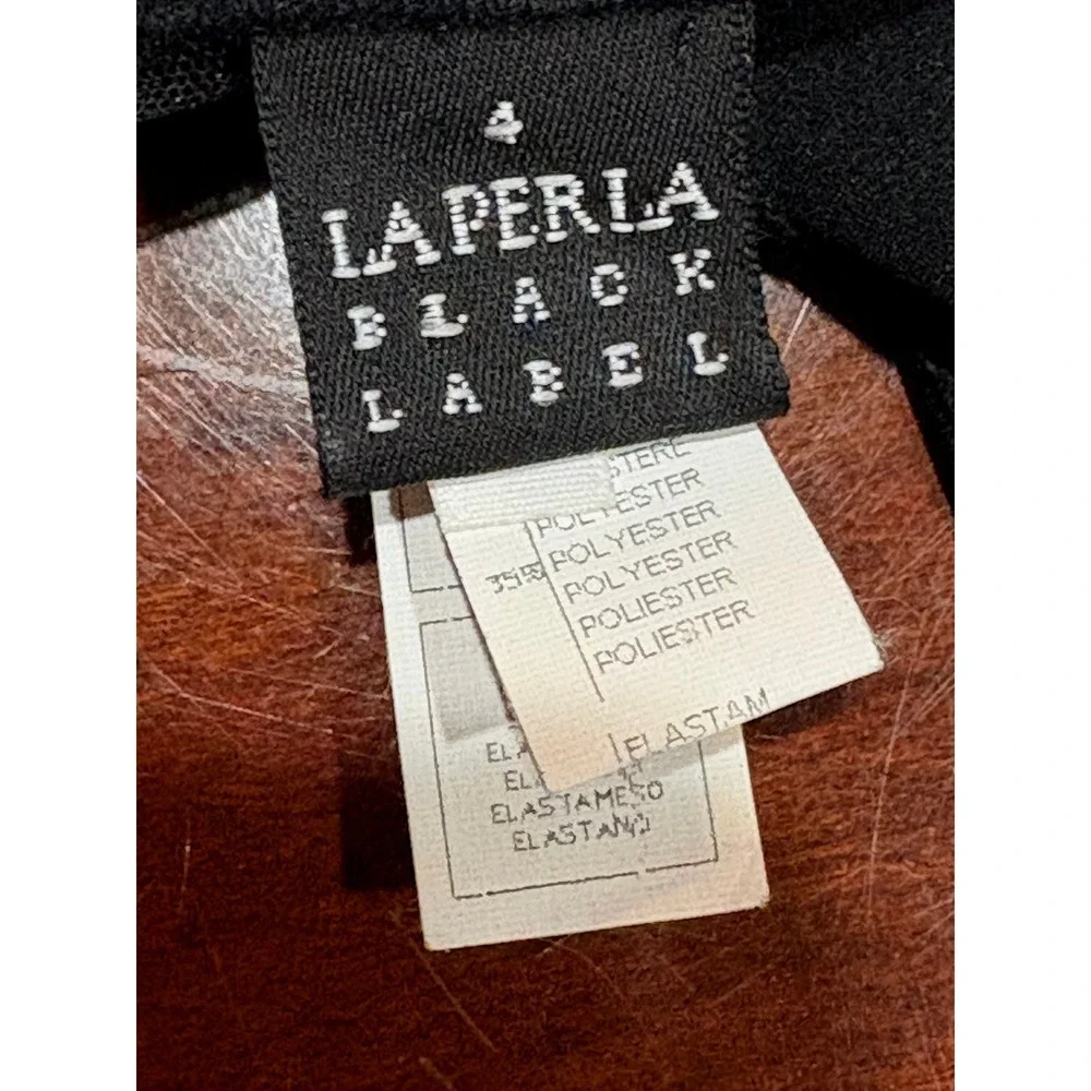 La Perla Black Label Corset Bustier Sheer Mesh Garter Top Made in Italy Size 38